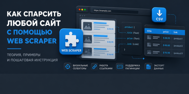 Как спарсить любой сайт с помощью расширения Web Scraper: теория и практика